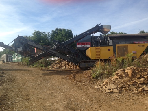 RM tracked crusher in the yard